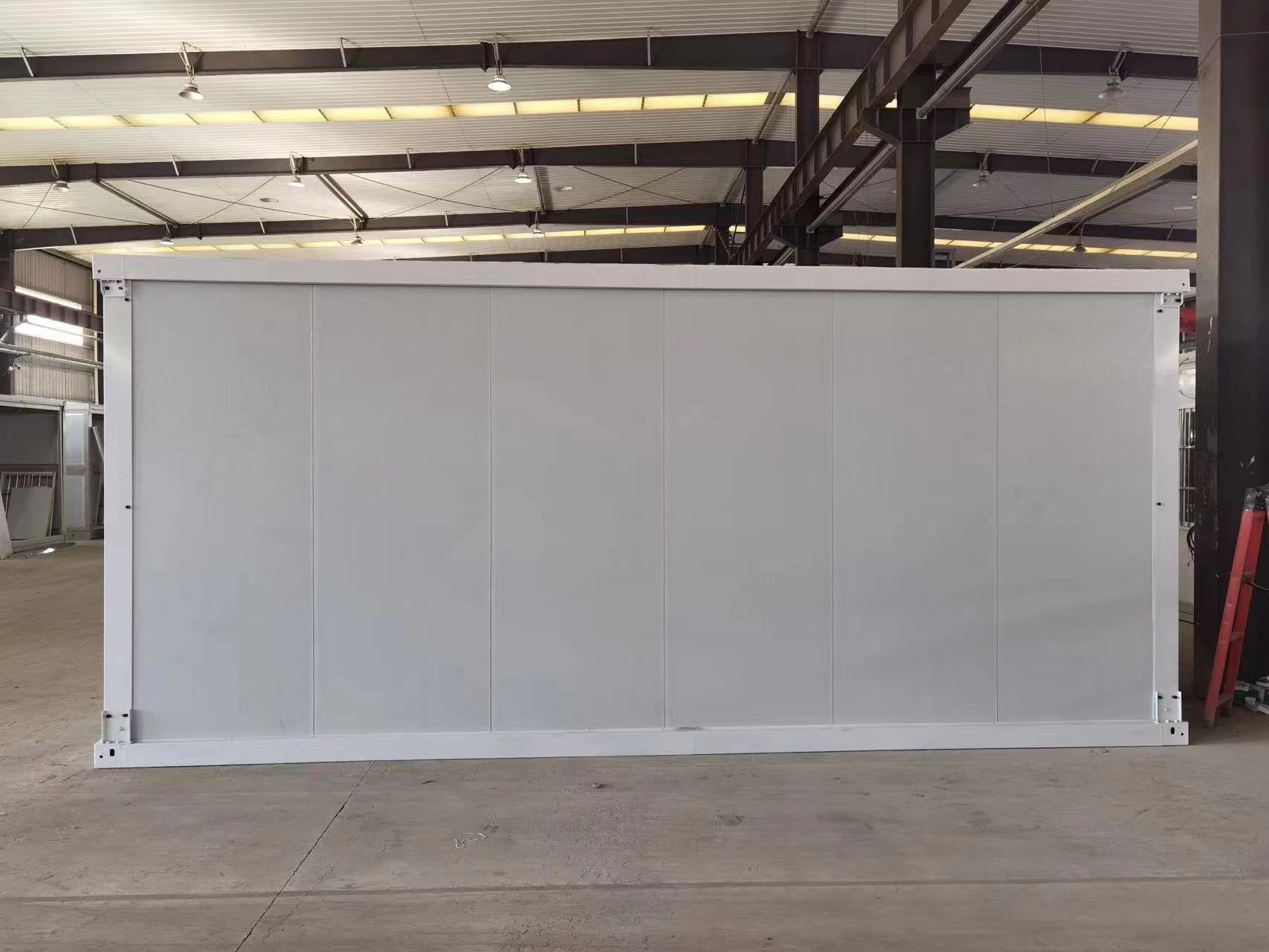 Wall panel and roof frame prepared in the workshop