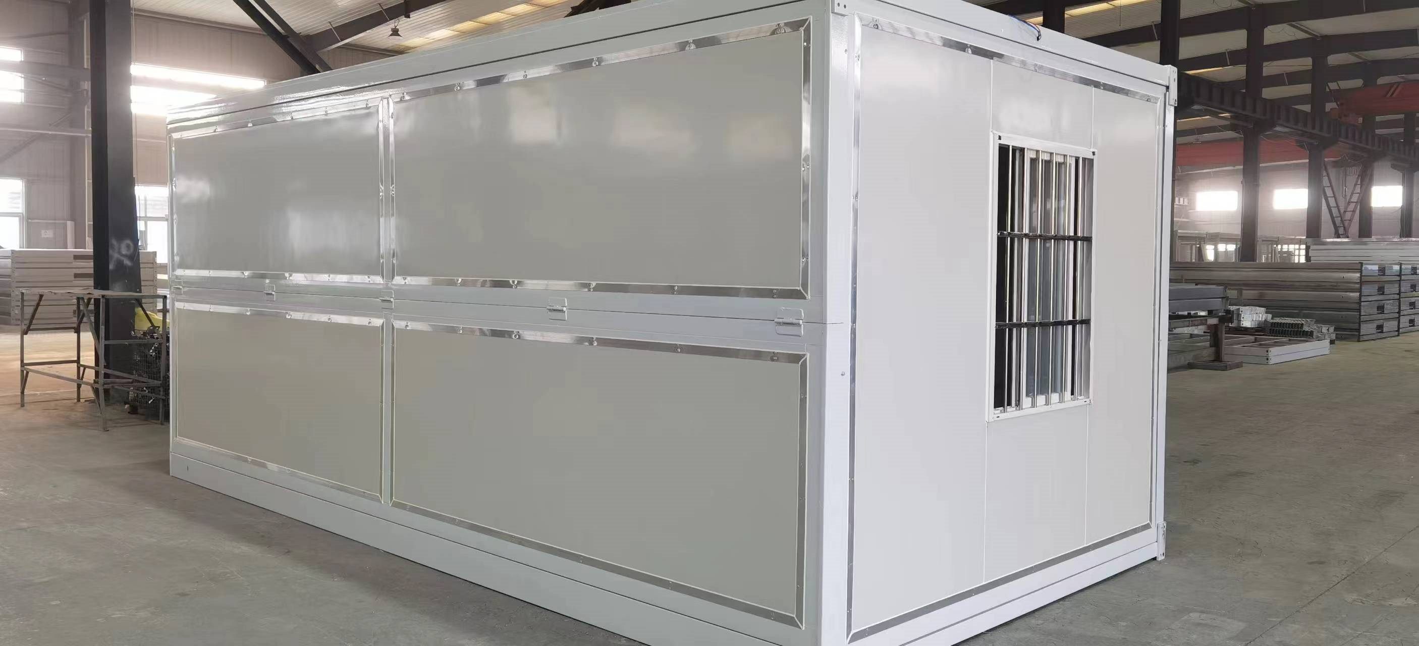 Completed folding container house in the factory